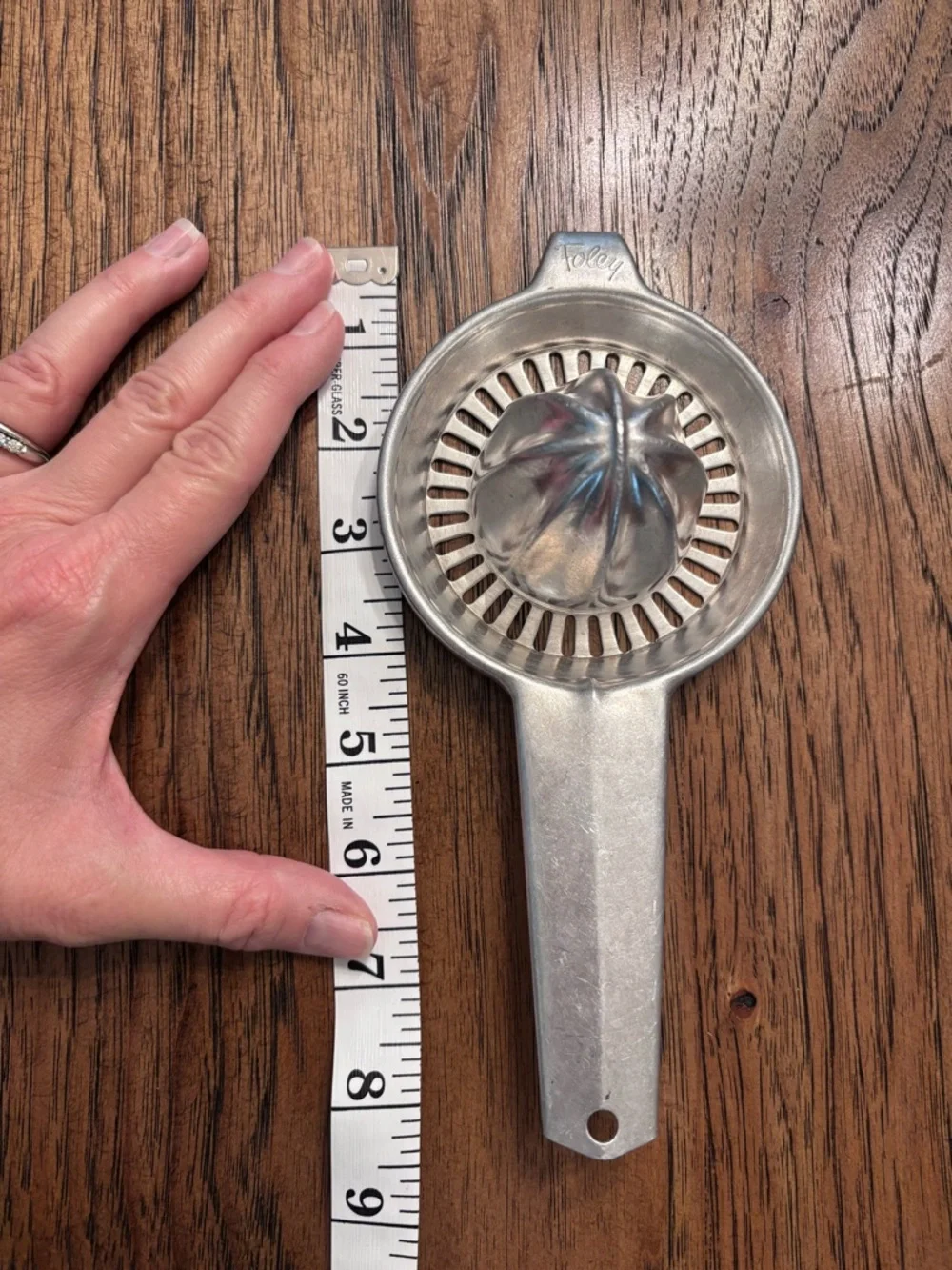 Vintage Foley Aluminum Citrus Juicer Handheld Lemon Orange Juicer Squeezer USA